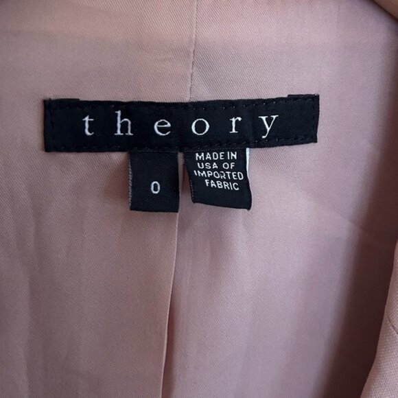 Theory Blush Pink 100% Wool Single Button Blazer Women’s Size 0 - Picture 2 of 7